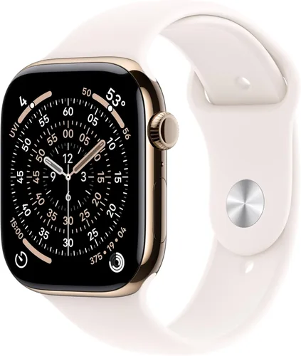 Miniatura 29 de Apple Reloj inteligente de la serie 11 [GPS de 1.654 in] con caja de aluminio plateado con correa deportiva de niebla morada - S/M. Puntuación
