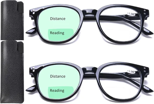 Miniatura 7 de AQWANO Lentes de lectura bifocales con estilo de moda, protección anti UV400, lectores de calidad ligera, bisagra de resorte bifocales, para hombres