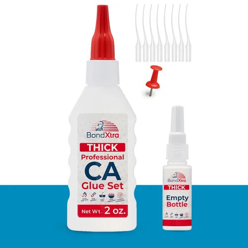 Miniatura 14 de Pegamento CA mediano de 2 onzas para carpintería, kit de superpegamento premium para torneado de madera con botellas adicionales, tapas
