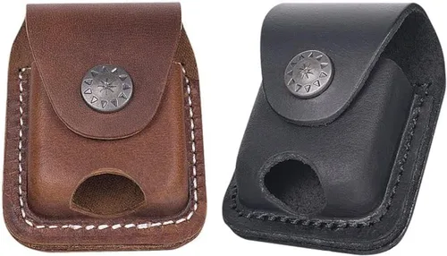 Miniatura 9 de Funda de cuero para encendedor hecha a mano con lazo para cinturón de bolsillo
