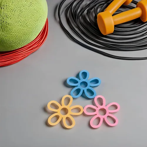 Miniatura 5 de 3 unids fortalecedor de agarre de mano en forma de flor extensor de mano ejercitador dedo 3 niveles estirador bandas de resistencia de mano