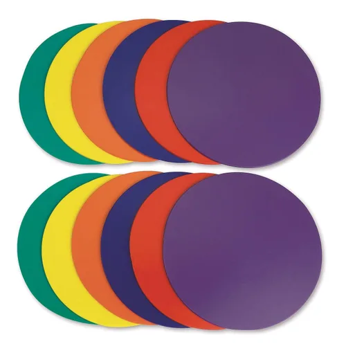 Miniatura 2 de S&S Worldwide Spectrum - Marcadores de vinilo redondos suaves y antideslizantes de 5 pulgadas, para clases de PE/gimnasio, actividades