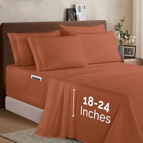 Miniatura 24 de Elegant Comfort - Juego de ropa de cama resistente a arrugas y decoloración más acogedor, sábana bajera elástica en todo el contorno, bolsillo