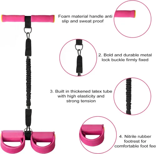 Miniatura 3 de Banda de resistencia de pedal mejorada con asa, herramienta de ejercicio de tirador de moda, dispositivo de resistencia de pedal de tubo de látex