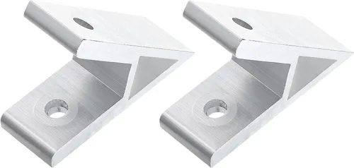 Miniatura 8 de uxcell 2 soportes de esquina de perfil de aluminio con ángulo de 45 grados, conectores de junta de esquina para serie 4040 (tono plateado)