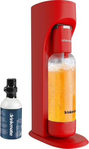 Máquina para hacer agua con gas DrinkMate, con cilindro de 3 oz, Rojo Royal Red