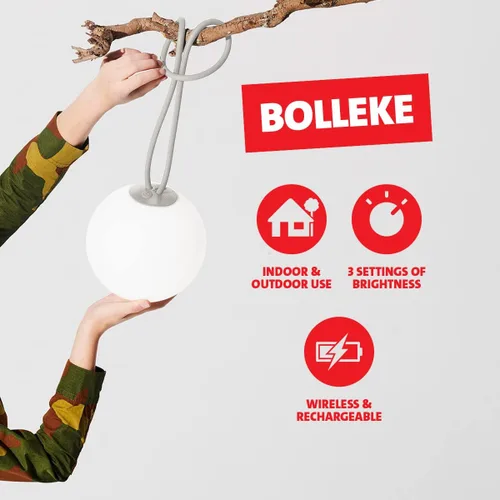 Miniatura 4 de Fatboy Bolleke - Linterna LED recargable para interiores y exteriores, color gris claro