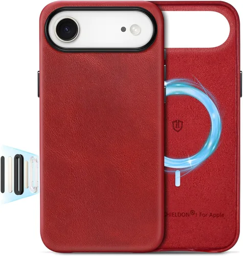 Miniatura 37 de SHIELDON Funda de cuero genuino para iPhone 17 Pro Max de 6.9 pulgadas 2025, [botón de la cámara actualizado], compatible con Magsafe, carga Azul