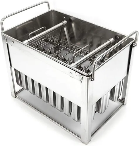 Kit de moldes para paletas de hielo de acero inoxidable, soporte para palitos de helado de paletas de hielo + cepillo de limpieza (30 piezas estilo
