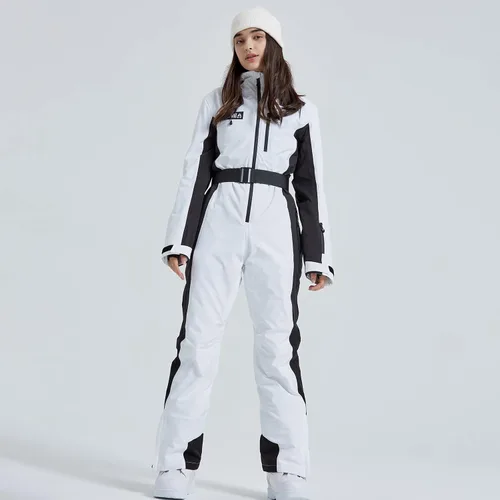 Miniatura 2 de HOTIAN Trajes de esquí de una pieza para mujer, overol ajustado, impermeable, para invierno, al aire libre, snowboard, nieve