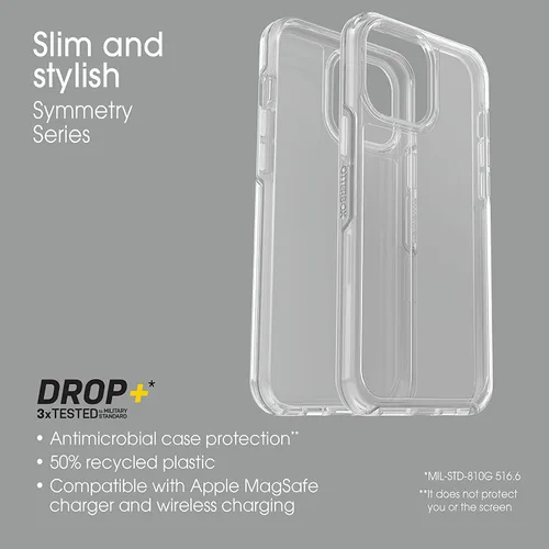 Miniatura 6 de OtterBox Symmetry Clear Series - Funda para iPhone 13 Pro Max y iPhone 12 Pro Max, transparente