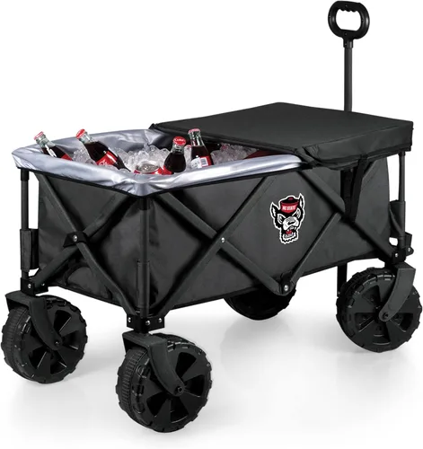 Miniatura 46 de PICNIC TIME NCAA Adventure Wagon Elite - Carro de playa plegable todo terreno con ruedas grandes, tapa superior de mesa y forro suave para enfriar