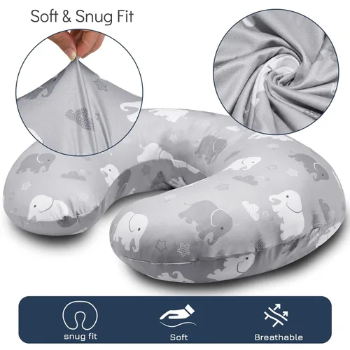 Miniatura 5 de Funda de almohada de lactancia, funda de almohada de lactancia materna de elefante para bebés niños y niñas, funda de almohada de lactancia