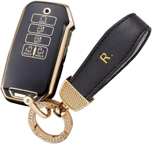 Miniatura 8 de SANRILY Funda para llavero de 9 botones para Kia K5 Sedona 2021 K8 V6 2022 EV6 GT Linie Seltos Sportage R K3 K4 Stinger Sorento Cerato 9 Taste Beige