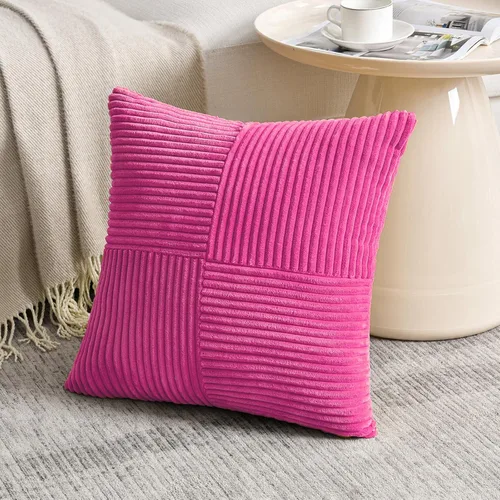 Miniatura 27 de Fancy Homi Juego de 1 funda de cojín cuadrada de color rosa rubor de 14 x 14 pulgadas para sala de estar, dormitorio, sofá cama, sofá, cama, funda