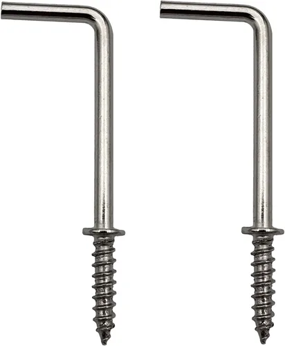 Miniatura 7 de Ganchos de tornillo de 2 pulgadas 1 forma L gancho 7 forma de tornillo en ganchos negros 20 piezas