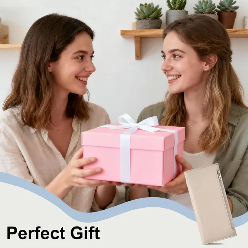 Miniatura 8 de Tipmile Cartera ultra delgada para mujer, cartera de cuero plegable para mujer, cartera RFID, cartera de bloqueo RFID para tarjetas de crédito
