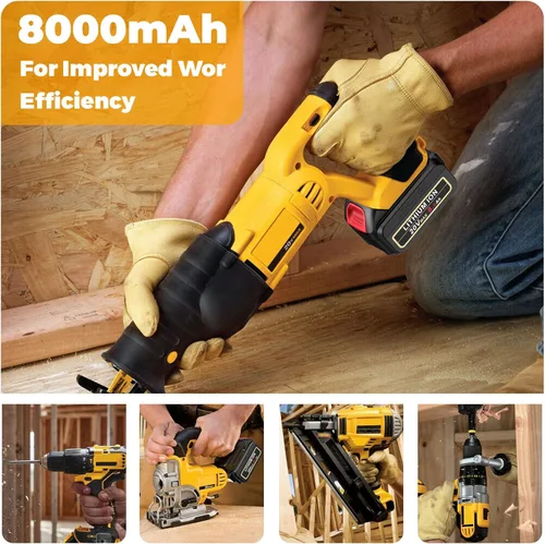 Miniatura 9 de Labtec Paquete de 2 baterías de repuesto de 8.0Ah 20V Max compatibles con herramientas Dewalt 20V XR, reemplazo DCB206 DCB200 DCB204 DCB201 DCB207