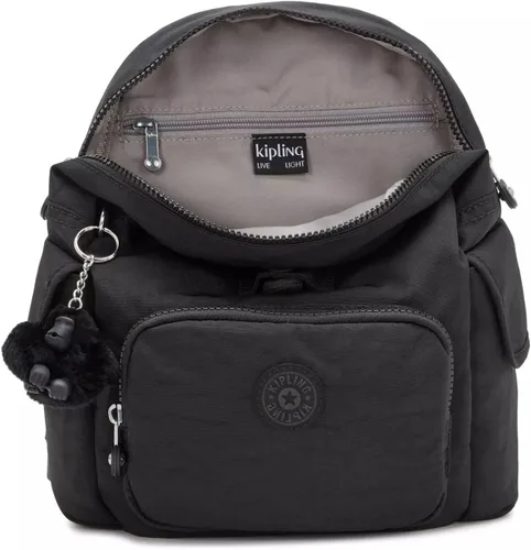 Miniatura 3 de Kipling Mochila estampada City Pack, Negro (Black Noir), Mini mochila City Pack para mujer, mochila ligera y versátil