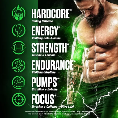 Miniatura 5 de JNX SPORTS The Shadow! Preentrenamiento de alta estimulación 350mg de cafeína Sandía 30 porciones Energía eléctrica, enfoque mental y fuerza