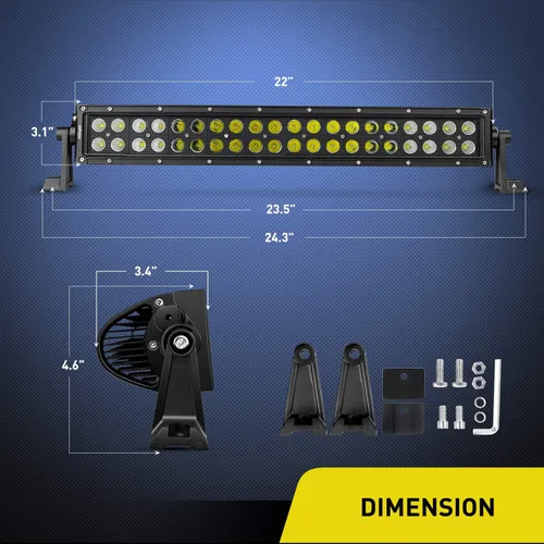 Miniatura 2 de Nilight Barra de luz LED de 22 pulgadas, 120 W, combo de luces de conducción de 12 V, interruptor basculante de 5 pines, kit de arnés de cableado