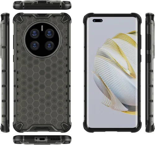 Pzwoxukhov Funda para Huawei Mate 50 Pro, funda para Huawei Mate 50 Pro Honeycomb Anti-Drop Shock-Absorbing Case Negro