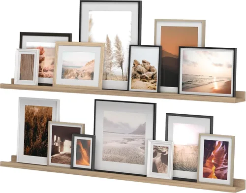 Wallniture Denver - Estantes flotantes de 48 pulgadas para marcos de fotos, decoración de pared, repisa de fotos, sala de estar, decoración de