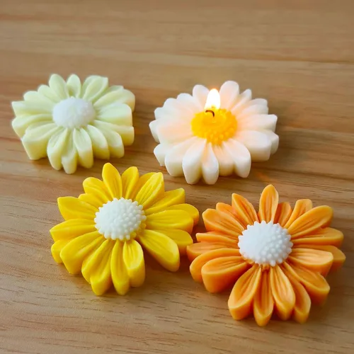 Miniatura 4 de Paquete de 2 moldes de flores de margarita, moldes de silicona de fundición de resina para decoración del hogar y fabricación de velas, molde