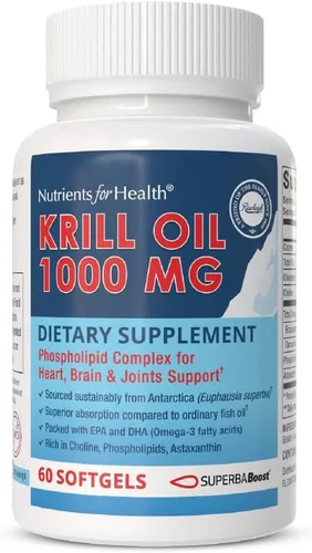 Rawleigh Aceite de krill rojo premium: 60 cápsulas blandas, 1000 mg de aceite Euphasia Superba al día, rico en colina, fosfolípidos, astaxantina,