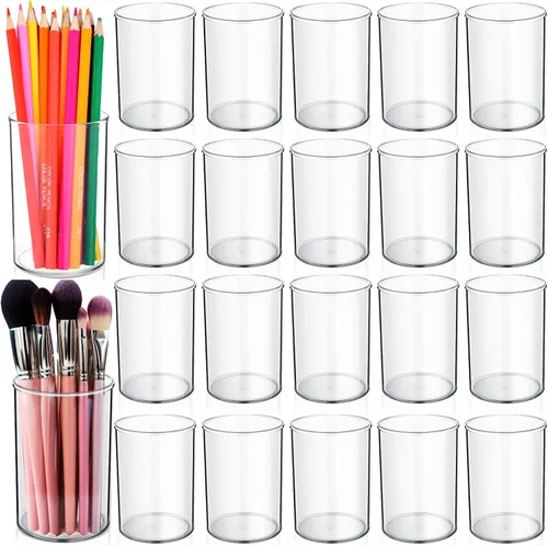Miniatura 8 de Crtiin Paquete de 10 soportes de acrílico transparente para bolígrafos, brochas de maquillaje, soporte redondo para lápices, organizadores