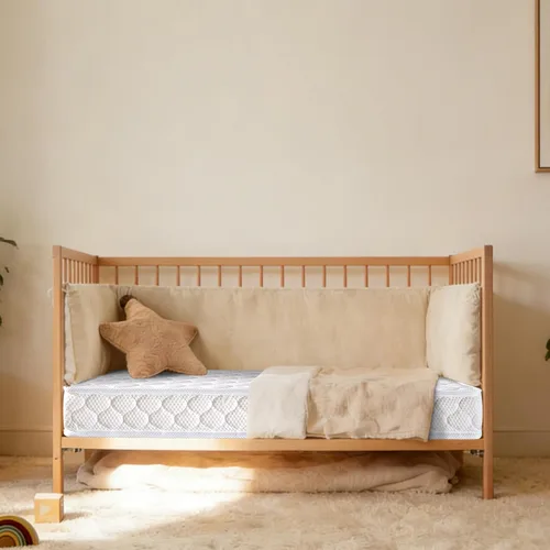 Miniatura 8 de Colchón para cuna y colchón para niños pequeños de 52 x 27.6 x 5 pulgadas, 100% tela de punto, absorbe la humedad y es transpirable, se adapta a