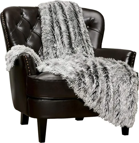 Chanasya - Manta de pelo largo sintético - Manta de felpa ligera y esponjosa de forro polar de microfibra - para sofá, cama, silla, material
