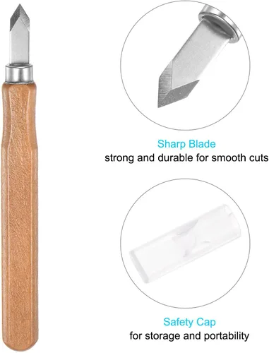 Miniatura 4 de uxcell Cuchillo de tallado de madera, cincel de herramienta de acero de alta velocidad de 0.307 in de gran punta para escultura de bricolaje