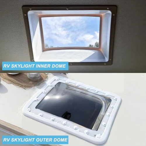 Miniatura 2 de Paquete de Reemplazo de Tragaluz para RV, Tragaluz Exterior de Cúpula de 18" x 26" que se Adapta a una Apertura de 14" x 22", Reemplazo de Tragaluz