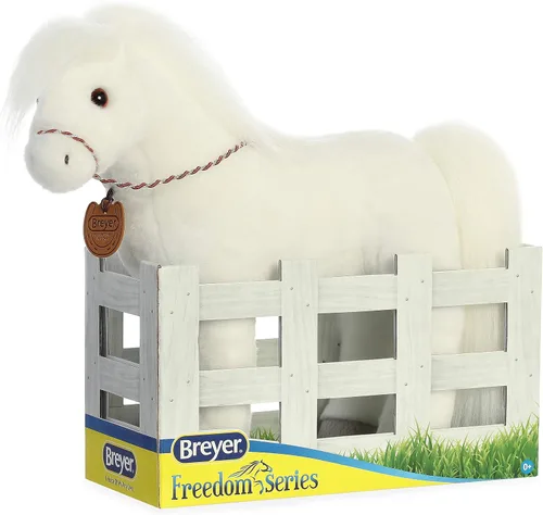 Miniatura 5 de Aurora® Exquisito Breyer® Xavier Peluche - Detalles realistas - Juego imaginativo - Blanco 13 pulgadas