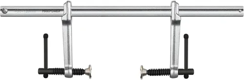 MAXPOWER Abrazadera F multifuncional,Abrazadera de barra de soldadura de doble fuerza de 15 3/4" - Fuerza de sujeción máxima 1200 libras, abrazadera