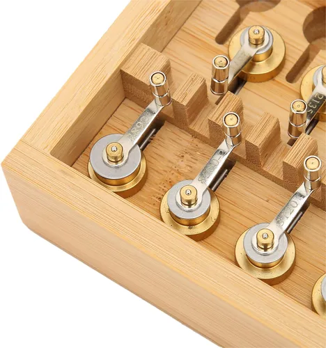 Miniatura 4 de Bobinadora de resorte principal, kit profesional de herramientas de cuerda de cobre de alta precisión con caja de almacenamiento de madera