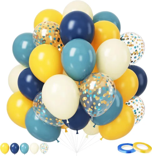 Miniatura 14 de Globos arcoíris, 12 pulgadas 50 unidades, multicolor, globos arcoíris azul celeste verde amarillo naranja rosa intenso, de látex, para cumpleaños