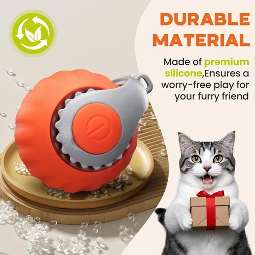 Miniatura 5 de Juguete interactivo para gatos de interior, juguete automático inteligente para gatos de dos velocidades, pelota móvil con cola, juguetes 1 Paquete