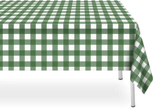 Miniatura 46 de Paquete de 6 manteles de plástico desechables azules y blancos a cuadros, manteles de plástico azules para fiestas, 54 x 108 pulgadas impermeables