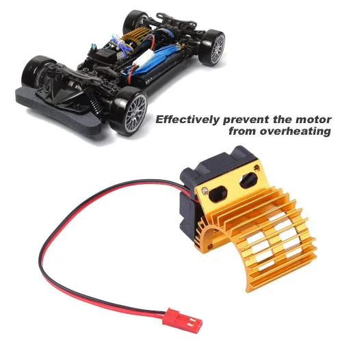 Miniatura 4 de Disipador de calor de motor RC, ventilador de refrigeración mejorado para autos RC eléctricos a escala 1/10, 380 390 motores, pieza de actualización