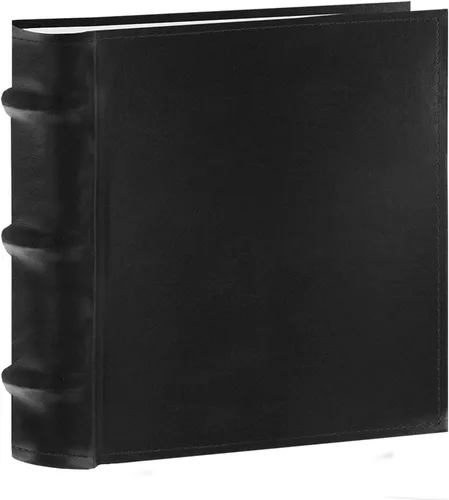 Pioneer Photo Albums Álbum de fotos de cuero regenerado europeo de 100 bolsillos para impresiones de 4 x 6 pulgadas, color negro