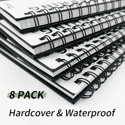Miniatura 11 de Cuaderno grande en espiral rayado - Paquete de 4 cuadernos rayados de 8.5" x 11" con tapa dura de 7mm, cuaderno de 120 páginas, papel grueso de 100