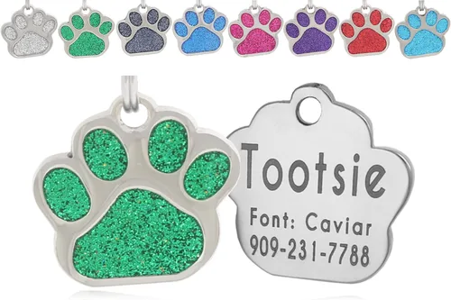 Miniatura 13 de Etiquetas de identificación de mascotas de acero inoxidable grabadas con láser, personalizadas para perros y gatos, etiqueta redonda de hueso