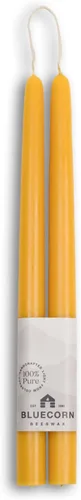 Miniatura 19 de Bluecorn Beeswax Velas cónicas 100 % pura y natural de abejas, par de velas cónicas naranjas de 10 pulgadas, combustión limpia y sin goteo, sin