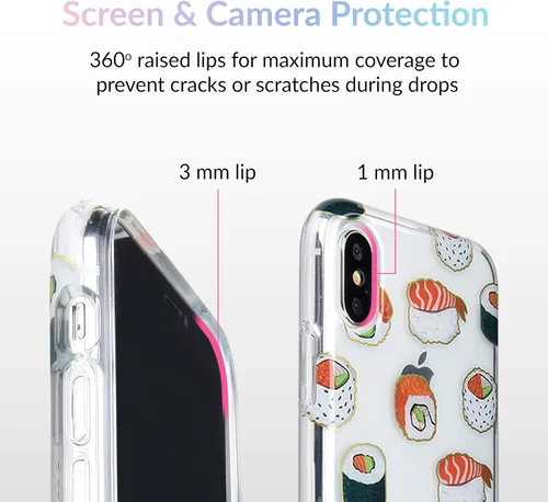 Miniatura 3 de VELVET CAVIAR Compatible con iPhone Xs Max Sushi para mujeres y niñas, bonitas fundas protectoras transparentes para teléfonos