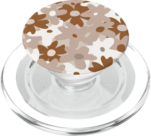 Miniatura 8 de PopSockets intercambiables PopSockets PopGrip con diseño retro y bohemio, diseño de flores beige