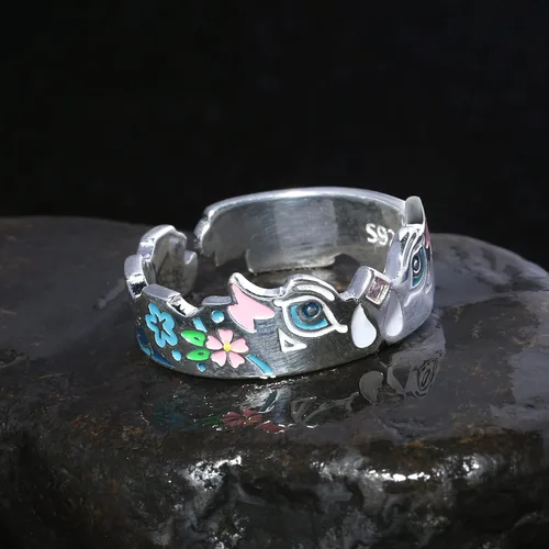 Miniatura 4 de LANMENSY Demon Slayer Anillos de anime Joyería original de plata de ley 925 "All24 estilos" nuevo Tamaño ajustable Kimetsu No Yaiba Cosplay Moda