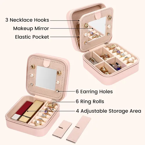 Miniatura 3 de Regalos de Navidad 2023, estuche de joyería imprescindible de viaje, accesorios de viaje esenciales de vacaciones para mujeres, adolescentes, niñas
