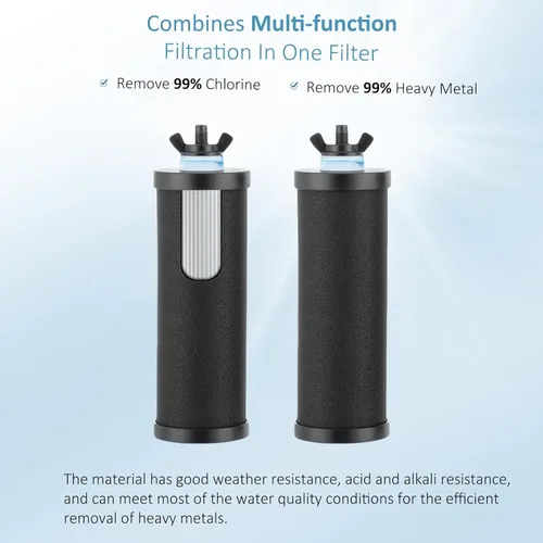 Miniatura 3 de Sistema de filtro de agua por gravedad de ultrafiltración de 2.25 G - Sistema de encimera de acero inoxidable 304 con mango, 2 válvulas de cierre, 4